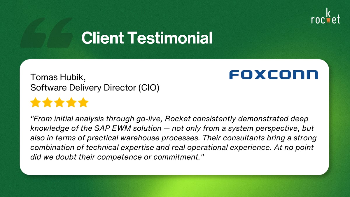 SAP EWM supply chain transformation Foxconn warehouse go live success
